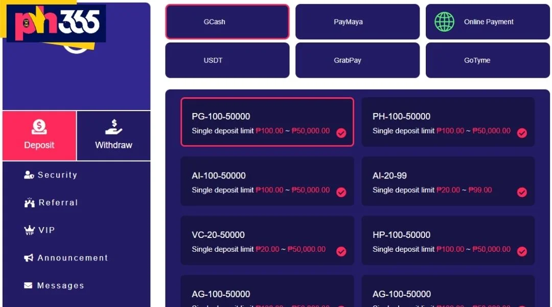 PH365 Supports a Variety of Secure Deposit Methods